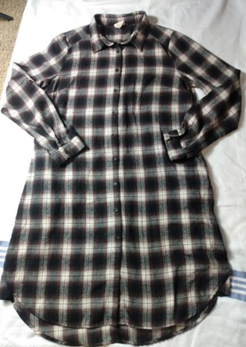 Artistic Works by Lu Plaid Button Down Dress Size large pockets